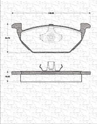 MAGNETI MARELLI 363702161201 -  Комплект тормозных колодок, дисковый тормоз